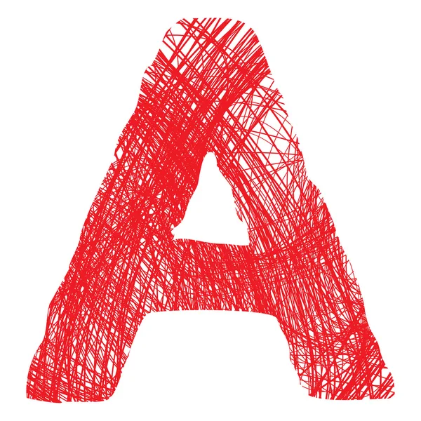Croquis lettre A isolé sur fond blanc — Image vectorielle