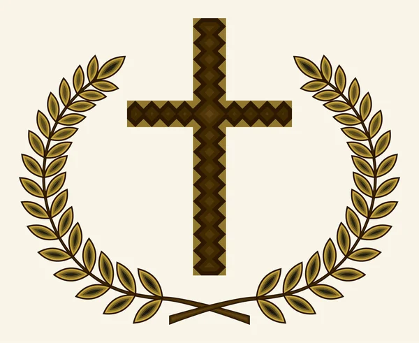 Хрест з Лорел — стоковий вектор