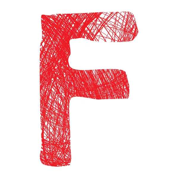 Sketch letter F — Stock Vector