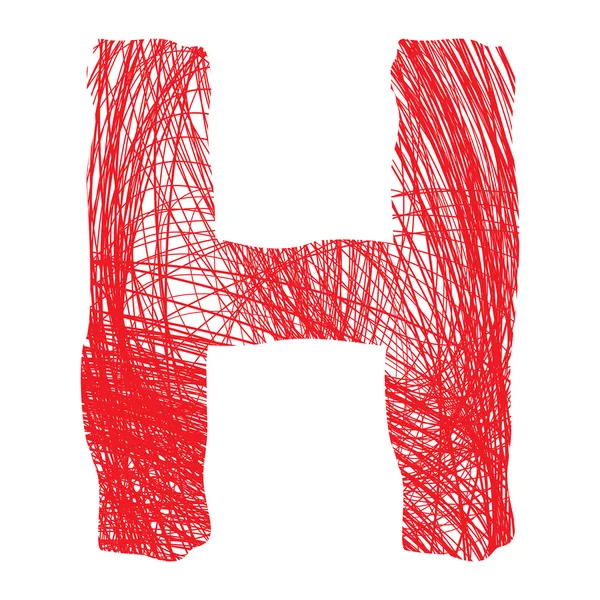 Sketch letter H — Stock Vector