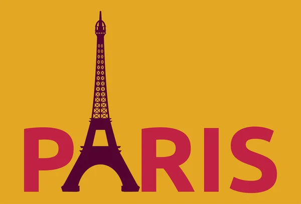Paris - Kartu Retro Menara Eiffel - Stok Vektor