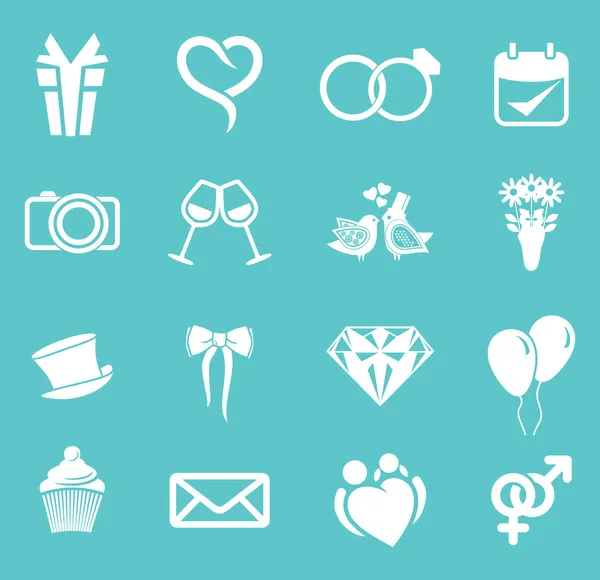 Conjunto de icono de boda — Vector de stock