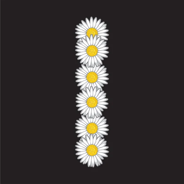 Daisy scrisoare de flori — Vector de stoc