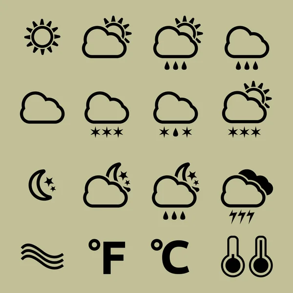 Weather icons set — Stock Vector