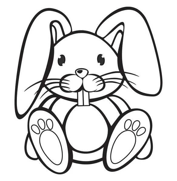 Cute Rabbit black and white — Stock Vector