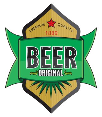 Beer label design clipart