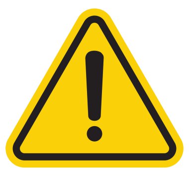 Hazard warning attention sign with exclamation mark symbol clipart