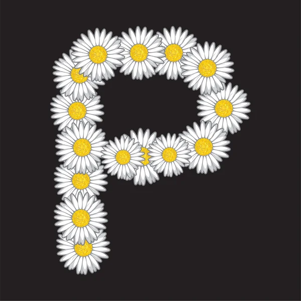Daisy flower letter — Stock Vector