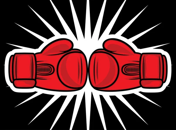 Boxing gloves strike — Stock Vector