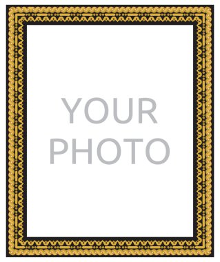 altın çerçeve beyaz arkaplanda izole edildi