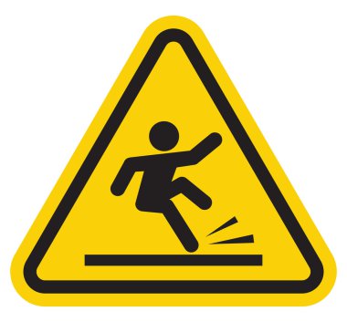 Wet floor warning sign clipart