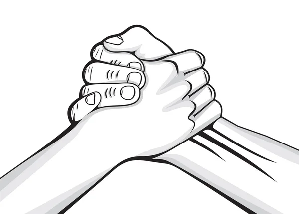 Stretta di mano due mani maschili — Vettoriale Stock