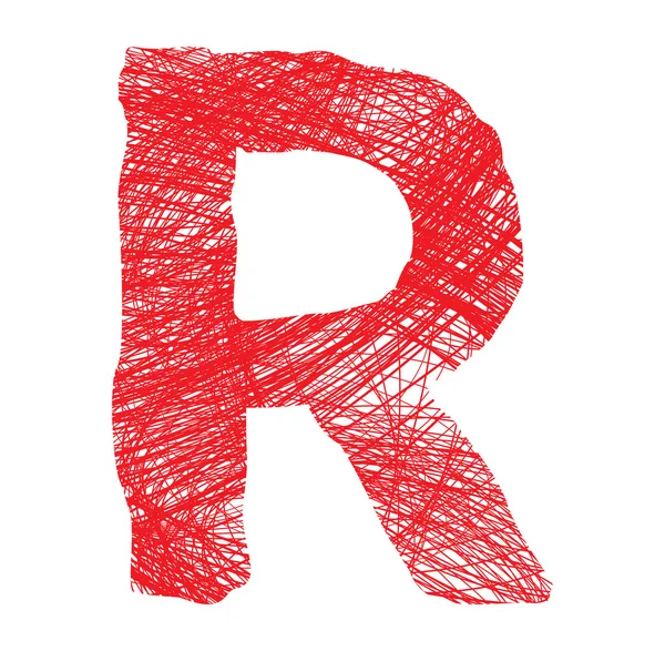 Sketch letter R isolated on white background — Stock Vector