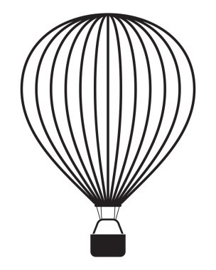 hava balonu üzerinde beyaz izole