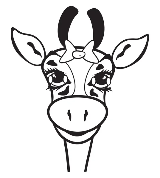 Giraffe black and white — Stock Vector