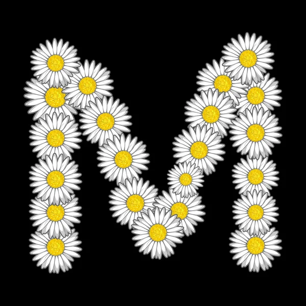 Daisy flower letter — Stock Vector