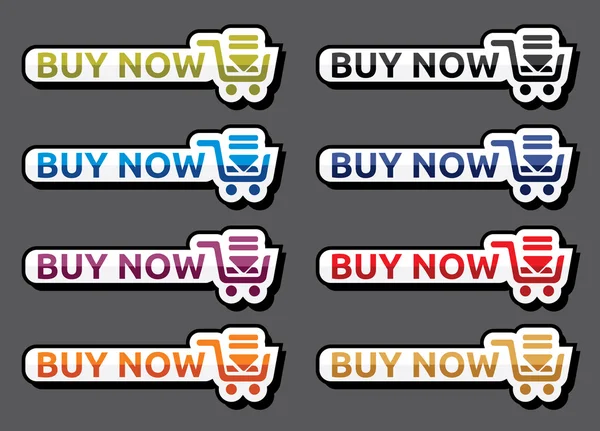 Buy now icon set — Stock Vector