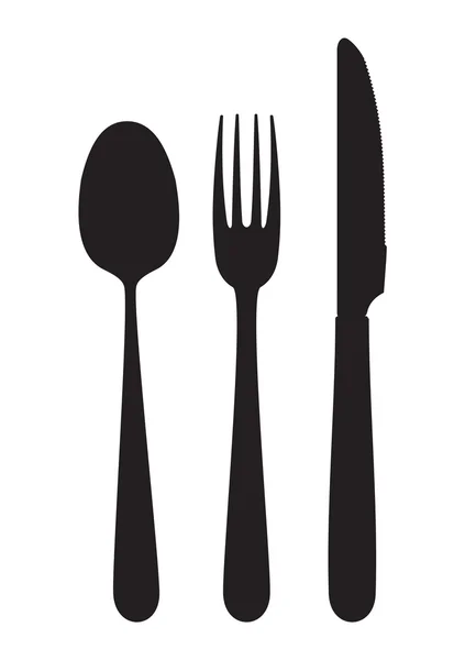 Knife, fork and spoon — Stock Vector