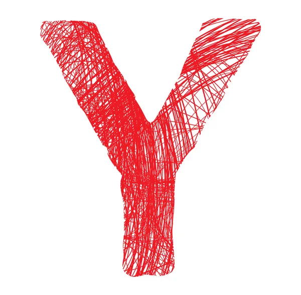 Эскиз буква Y изолированы на белом фоне — стоковый вектор