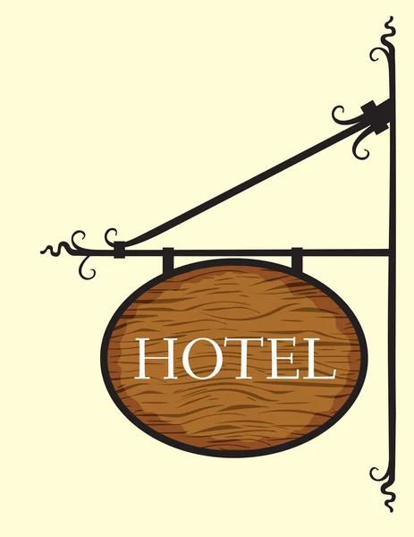 Hoteltürschild aus Holz — Stockvektor