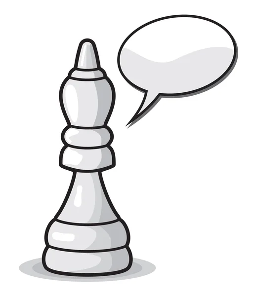 Βασίλισσα σκακιού εικονογράφηση με φούσκα ομιλία σύννεφο — Διανυσματικό Αρχείο