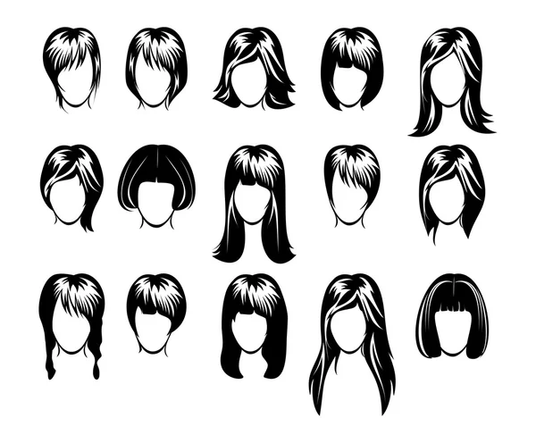 Big hairstyle collection — Stock Vector