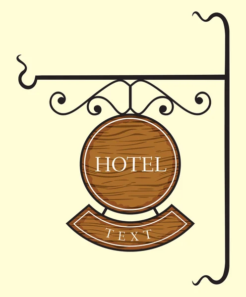 Wooden hotel door sign — Stock Vector