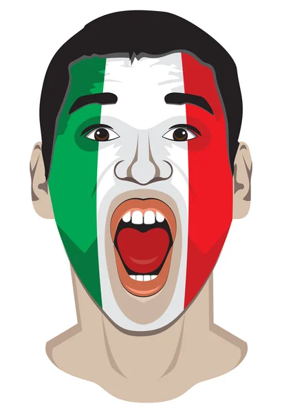 Italy fan face — Stock Vector