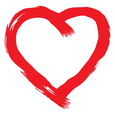el yazısıyla yazılan kırmızı kalp vektör