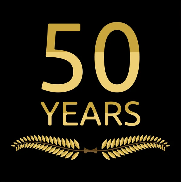 月桂樹のリース 50 年 — ストックベクタ