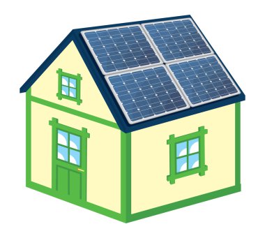 Güneş panelleri olan ev