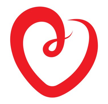 Kırmızı kalp vektör