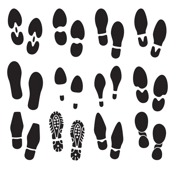 The collection of a imprint soles shoes — Stock Vector