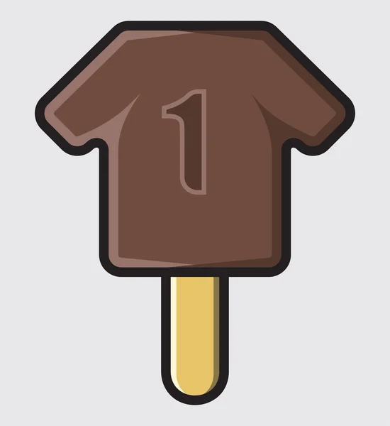 Мороженое с шоколадным соусом - футбольная форма — стоковый вектор