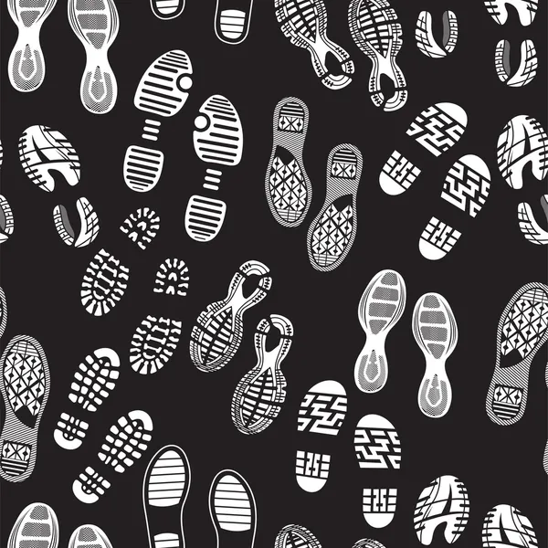 The collection of a imprint soles shoes — Stock Vector