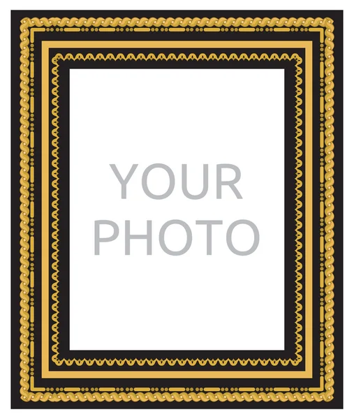 Gold frame isolated on white background — Stock Vector