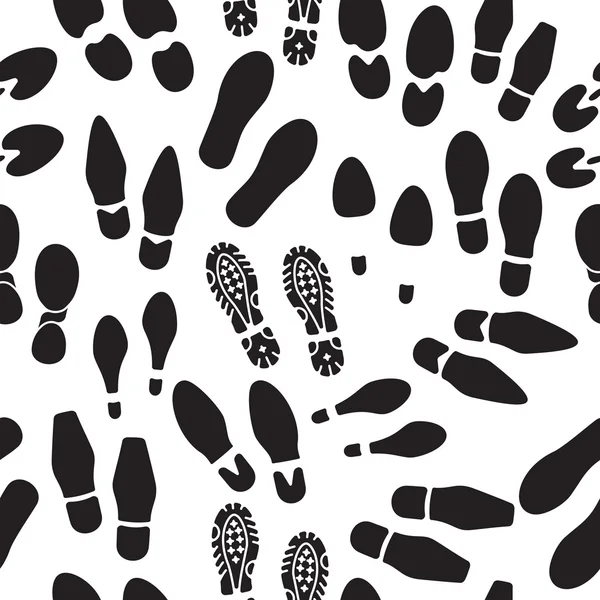 Collection d'une empreinte semelles chaussures — Image vectorielle