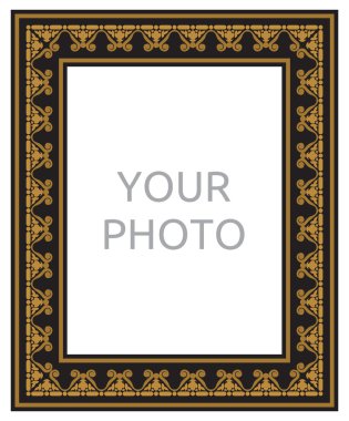 altın çerçeve beyaz arkaplanda izole edildi