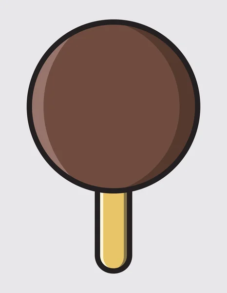 Helado con aderezo de chocolate — Vector de stock