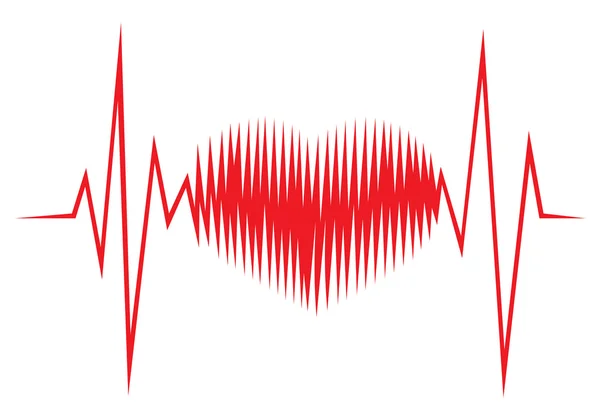 Heart shape ECG line — Stock Vector