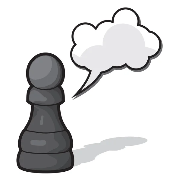 Πιόνι σκακιού εικονογράφηση με φούσκα ομιλία σύννεφο — Διανυσματικό Αρχείο