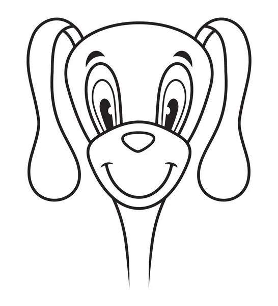 Mignon chien drôle noir et blanc — Image vectorielle