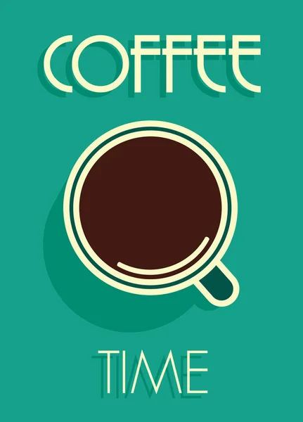 Afiche hora café — Archivo Imágenes Vectoriales