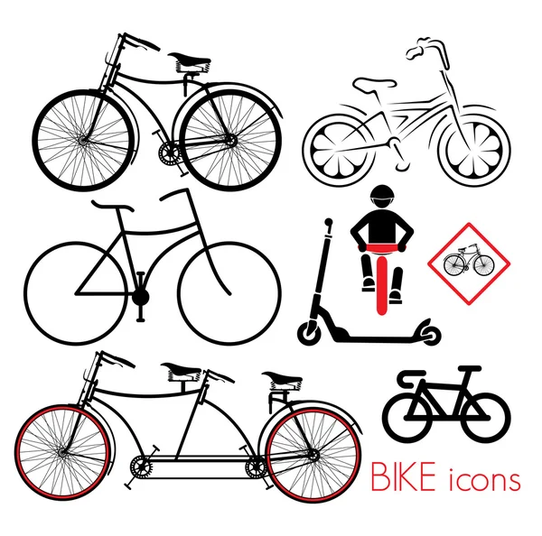 Ícones de bicicleta — Vetor de Stock