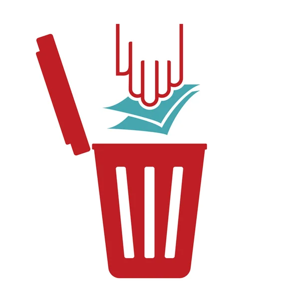 Simbolo spazzatura - riciclare la carta — Vettoriale Stock