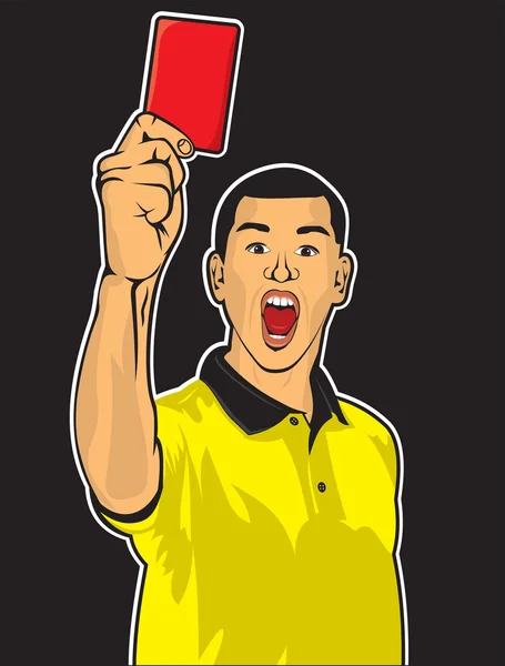 Referee giving red card — Stock Vector