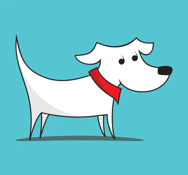 Witte hond — Stockvector