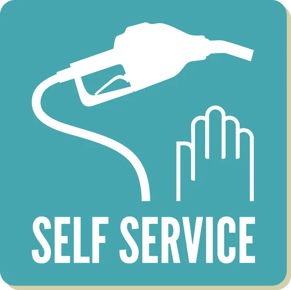 Self Servis benzin istasyonu işareti — Stok Vektör