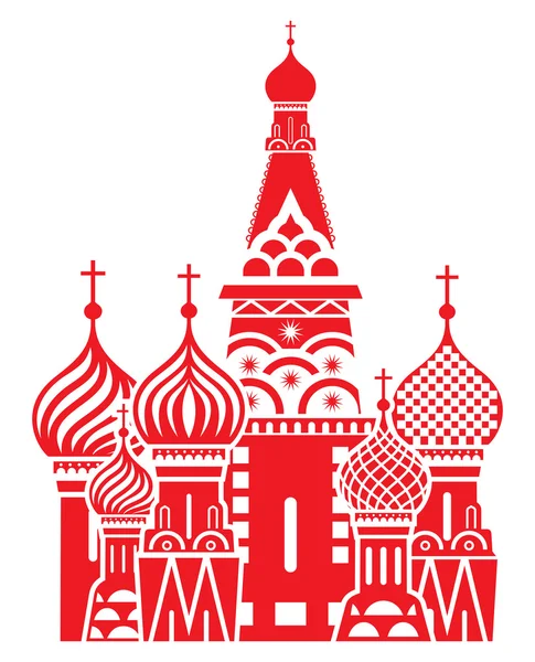 Moscow symbol - Saint Basil's Cathedral, Russia — Stock Vector