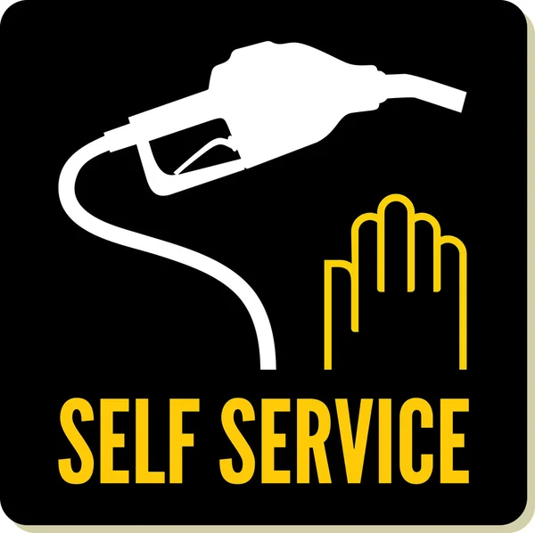 Señal de gasolinera autoservicio — Vector de stock